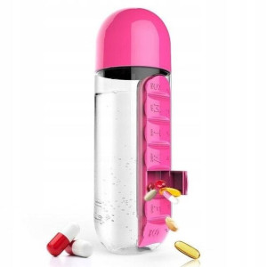 Trenigowy Bidon Z Organizerem Na Leki 600ml 2w1
