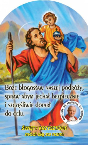 Święty Krzysztof - naklejka papierowa (100 szt)