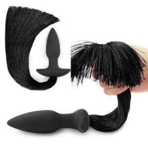 Korek analny 12cm z końskim ogonem z ogonem 33cm