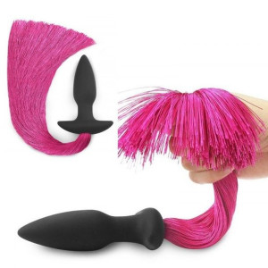 Korek analny 12cm z końskim ogonem z ogonem 33cm