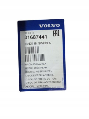 31687441 Tarcza Hamulcowa Volvo Oryginał Oe Volvo