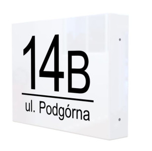 Podświetlany numer domu LED 30x40 BIAŁY