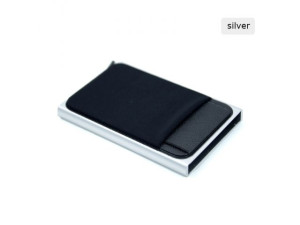 Aluminiowy Cienki Portfel RFID Etui Karty srebrny