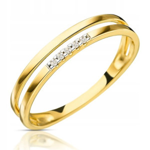 Złoty Pierścionek Zaręczynowy 333 8k Cyrkonia R11