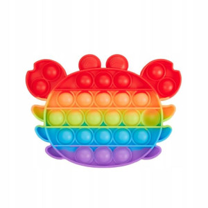 Zabawka Sensoryczna Pop It Push Bubble Krab Tęcza