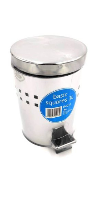 Kosz Na Pedał 3l Squares Basic Chrom