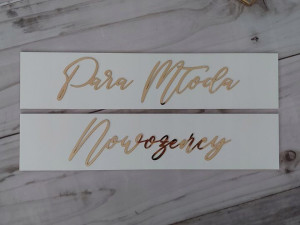 Tablice do auta ślubne ZŁOTE Para Młoda Nowożeńcy