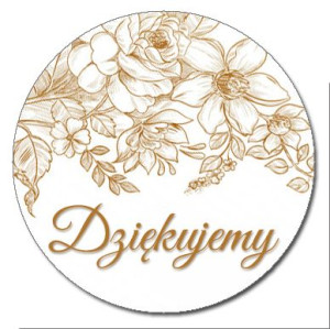 Naklejki okrągłe napis Dziękujemy 12szt