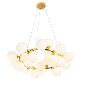 Lampa Sufitowa Wisząca Żyrandol Kula Złota