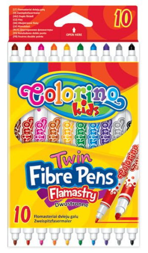Flamastry dwustronne 10 kolorów - Colorino Kids