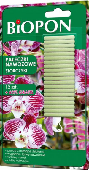 Biopon Pałeczki Nawozowe Do Storczyków 12szt.+60%