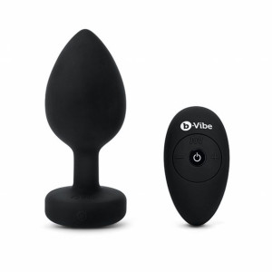 Plug analny wibrujący - B-Vibe Vibrating Jewel Plug XXL Black