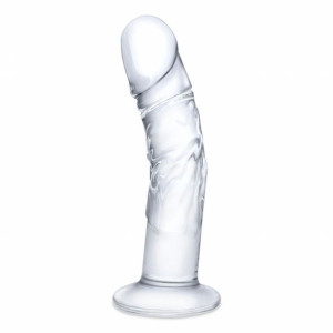 Szklane dildo - Glas Curved Realistic Glass Dildo with Veins