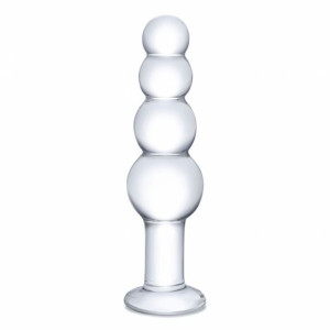Szklany plug analny - Glas Glass Beaded Butt Plug
