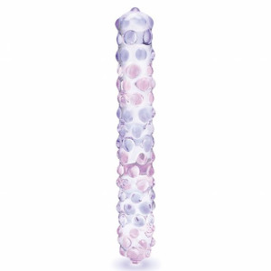 Szklane dildo - Glas Purple Rose Nubby Dildo