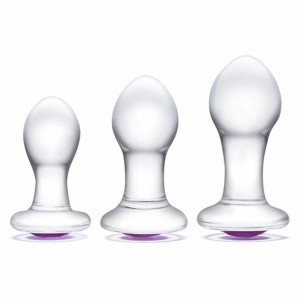Zestaw szklanych plugów analnych 3 pc Anal Training Kit