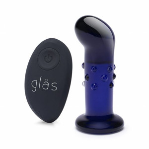 Szklany plug analny wibrujący zdalnie sterowany Gspot plug
