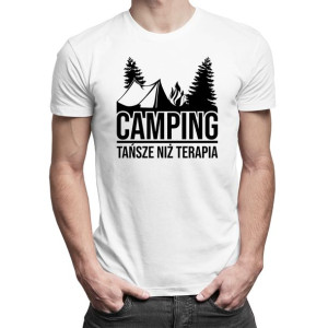 Męska koszulka z nadrukiem Camping - tańsze niż terapia
