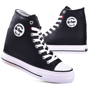 Buty Damskie Lee Cooper Trampki koturn czarne (LCJ-21-48-07041) - 37