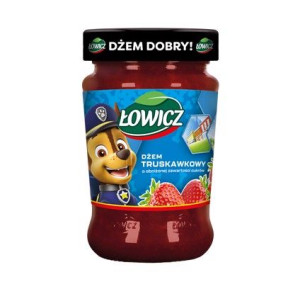 Łowicz Dżem truskawkowy Psi Patrol z obniż. zawartością cukru 260g