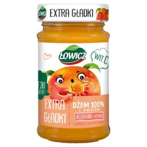 ŁOWICZ Dżem 100% z owoców extra gładki brzoskwinia 225g
