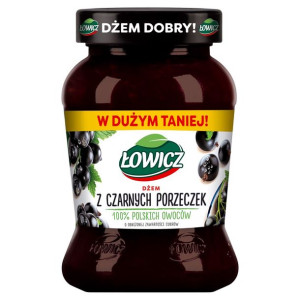 Łowicz Dżem z czarnych porzeczek o obniżonej zawartości cukrów 450 g