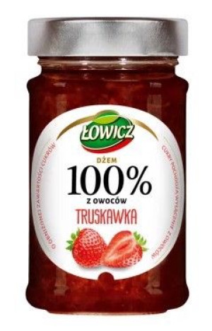 ŁOWICZ 100% z owoców Dżem Truskawka 210g