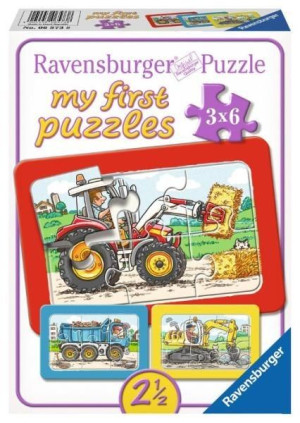 Ravensburger Puzzle 3x6 El Pojazdy