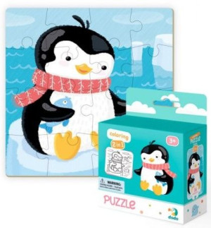 Dodo Puzzle 16 Elementów + Kolorowanka Pingwinek