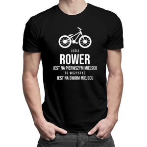 Prezent dla rowerzysty koszulka ze śmiesznym nadrukiem