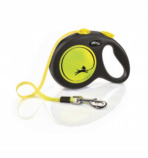 Neonowa smycz automatyczna Flexi TAŚMA 50kg 5m