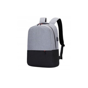 Plecak sportowy USB szaro-czarny PL150WZ1