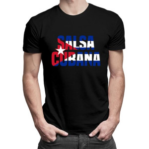 Salsa cubana Męska koszulka z nadrukiem pomysł na prezent dla fana salsy