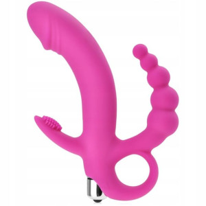 Sex Wibrator 3w1 Z Wypustką Łechtaczkową I Analną