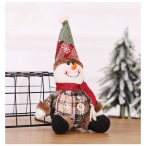 FIGURKA ŚWIĄTECZNA BOŻE NARODZENIE siedzący Bałwan 25 cm Z PLUSZU KSN05WZ2