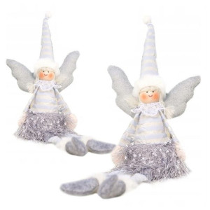 Anioł Świąteczny Boże Narodzenie Siedzący 38 Cm Z Pluszu Asn03sz