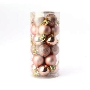 Komplet bombek 24 szt w opakowaniu 3 cm średnicy rose gold BSN01R