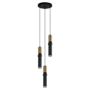 Lampa wisząca ISIDORA 3 złota, czarna