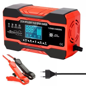 Prostownik samochodowy automatyczny 12V 24V LCD