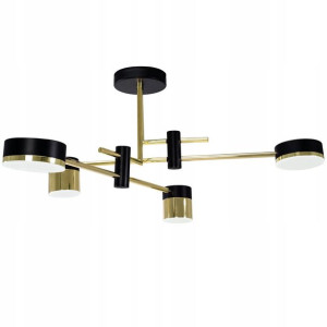 Lampa Wisząca Led Czarna Złota Modern 30w Gold Led