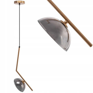 Lampa Wisząca Złota Ciemny Klosz Industrial G9