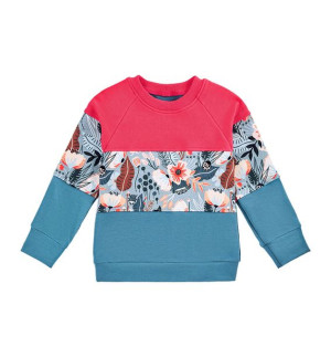 Bluza dresowa prosta 3 kolory niebiesko-czerwona Łąka 134