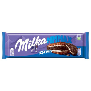 Milka Mmmax Oreo Herbatniki kakaowe i nadzienie mleczne waniliowe 300 g