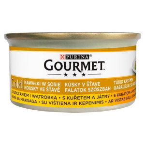 Gourmet Gold Karma dla kotów kurczak i wątróbka w sosie 85 g