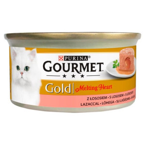 Gourmet Gold Melting Heart Karma dla kotów z łososiem 85 g