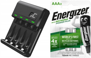 Ładowarka Baterii Aa Aaa +2x Akumulatorki Aaa