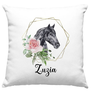 Poduszka z koniem karym *TWOJE IMIĘ* personalizowana