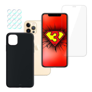 ZESTAW na iPhone 12 Pro - 3mk FlexibleGlass, 3mk Matt Case, 3mk Lens Protec
