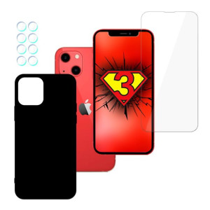 ZESTAW na iPhone 13 - 3mk FlexibleGlass, 3mk Matt Case, 3mk Lens Protection