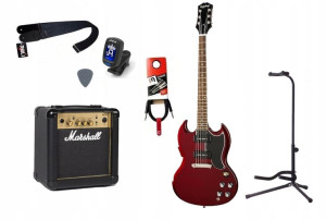 Gitara Elektryczna + Wzmacniacz 10w Kabel Zestaw